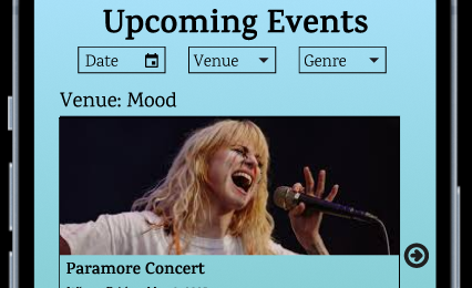 Screenshot of Mood Venue Interactive Prototype